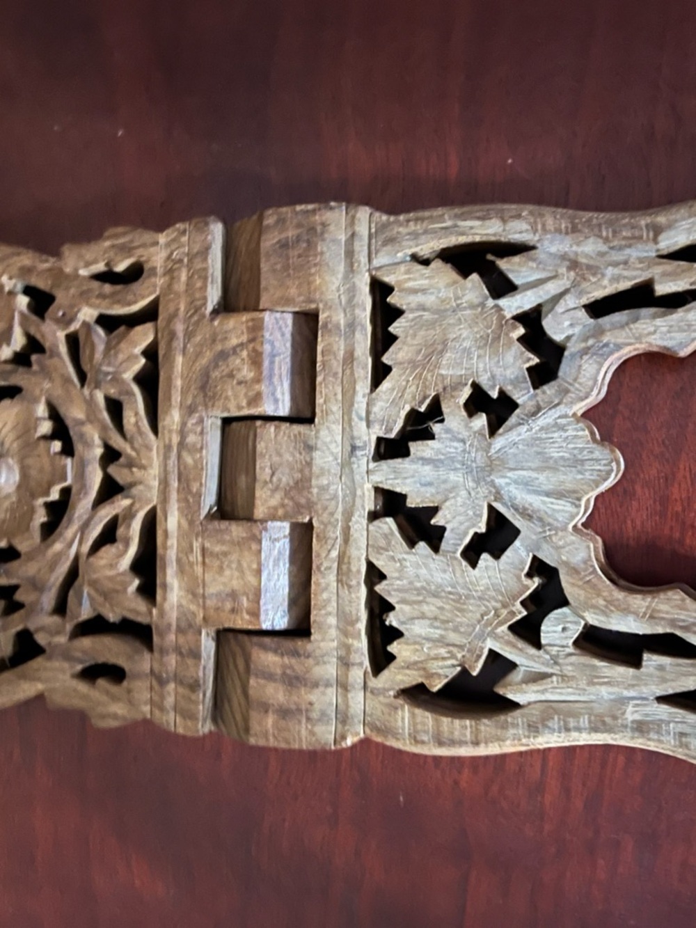 Vintage hand-carved, folding wooden book - Picture 3 of 3